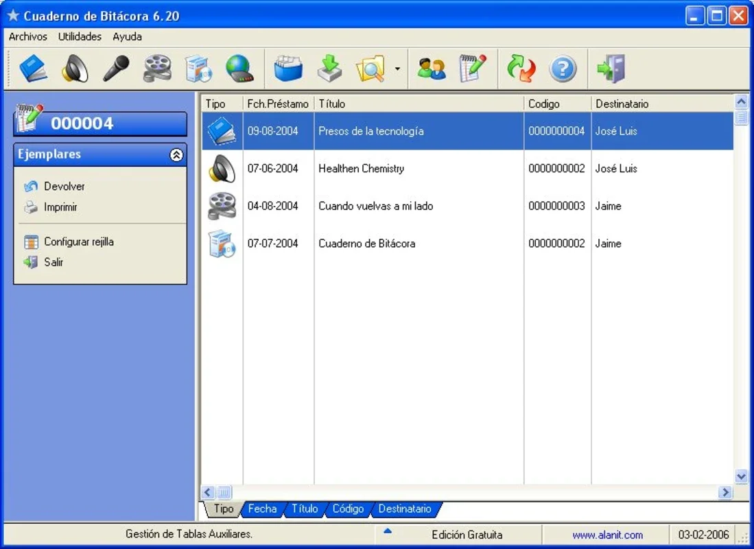 Cuaderno de Bitacora for Windows: Manage Your Collections