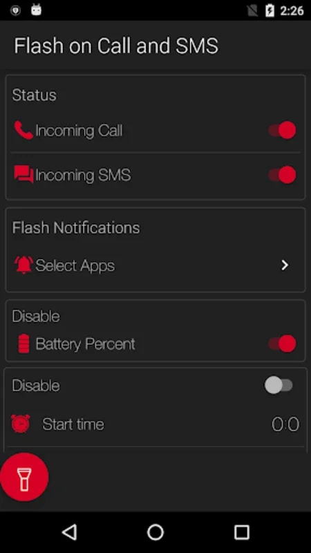 Flash on Call and SMS for Android: Customize Notifications