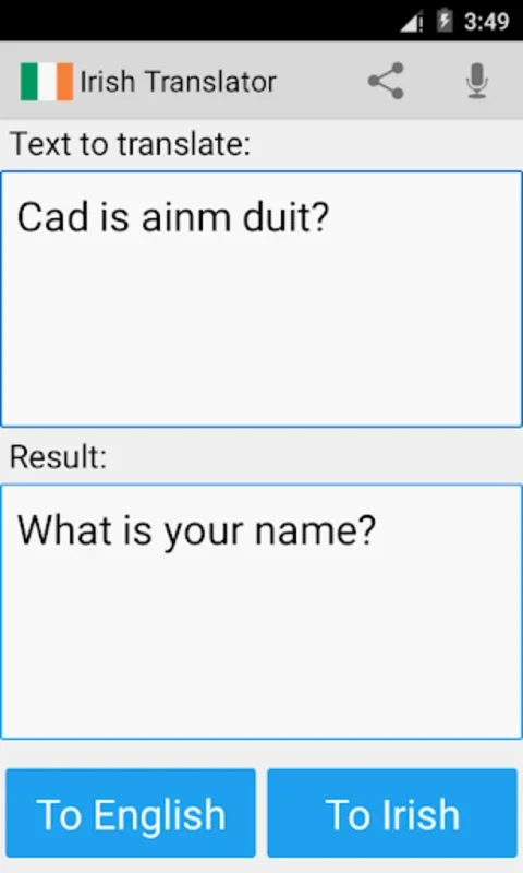 Irish English Translator for Android - Efficient Language Aid