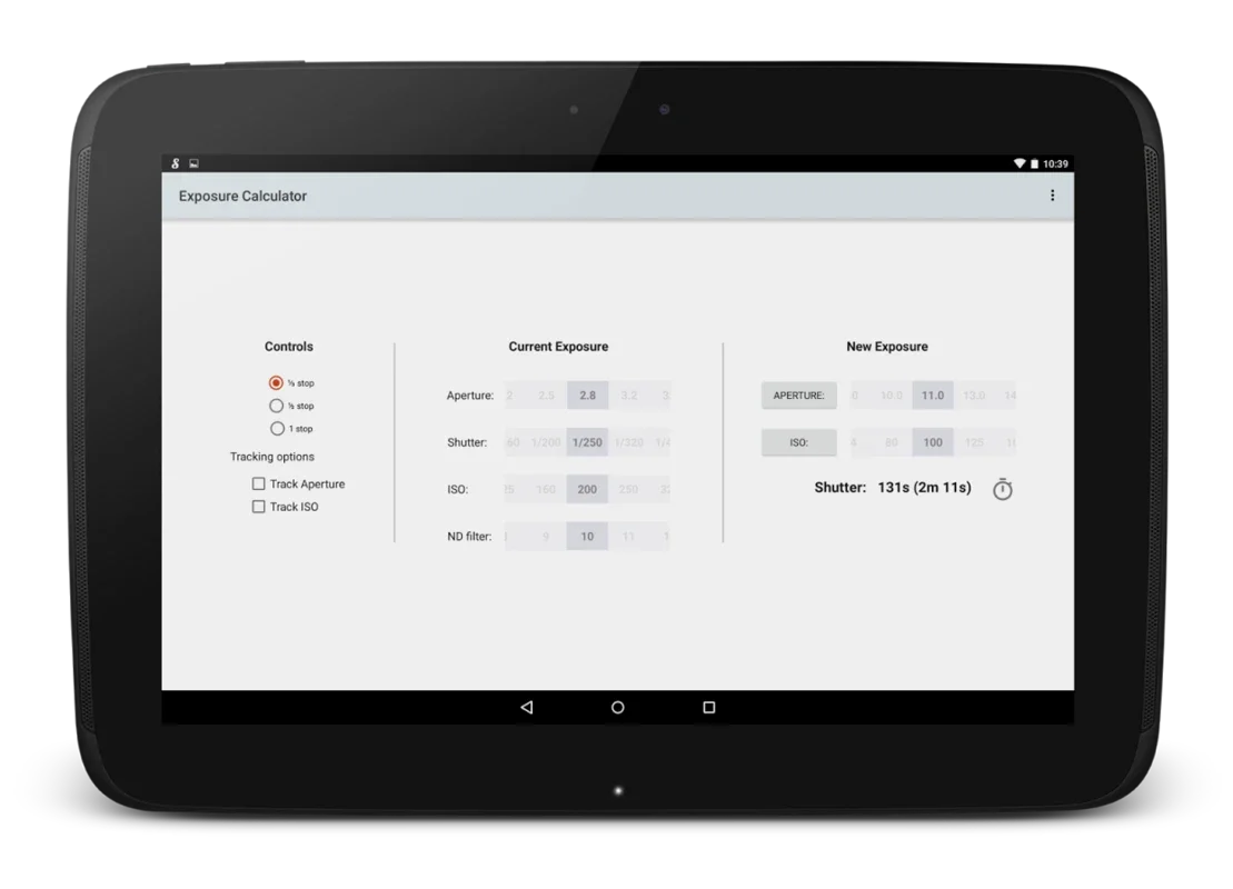 Exposure Calculator for Android - Ideal for Precise Photo Exposure