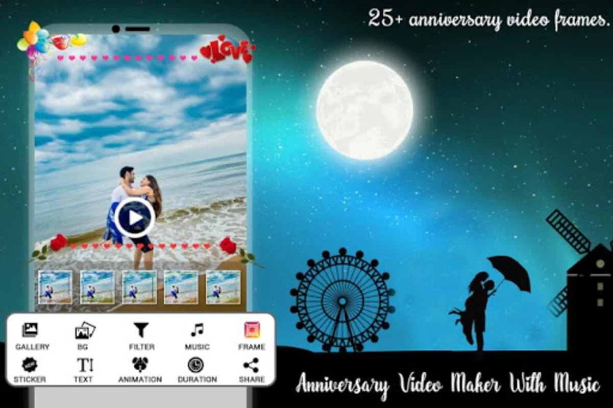 Anniversary Video Maker with Music for Android - Create Beautiful Videos