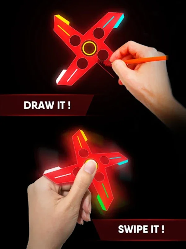 Draw Finger Spinner for Android - Create Custom Glow Spinners