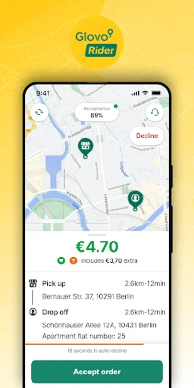 Glovo Rider for Couriers on Android for Efficient Delivery Work