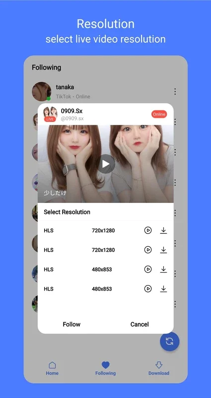 Tincat Live for Android: Stream and Download Live Videos