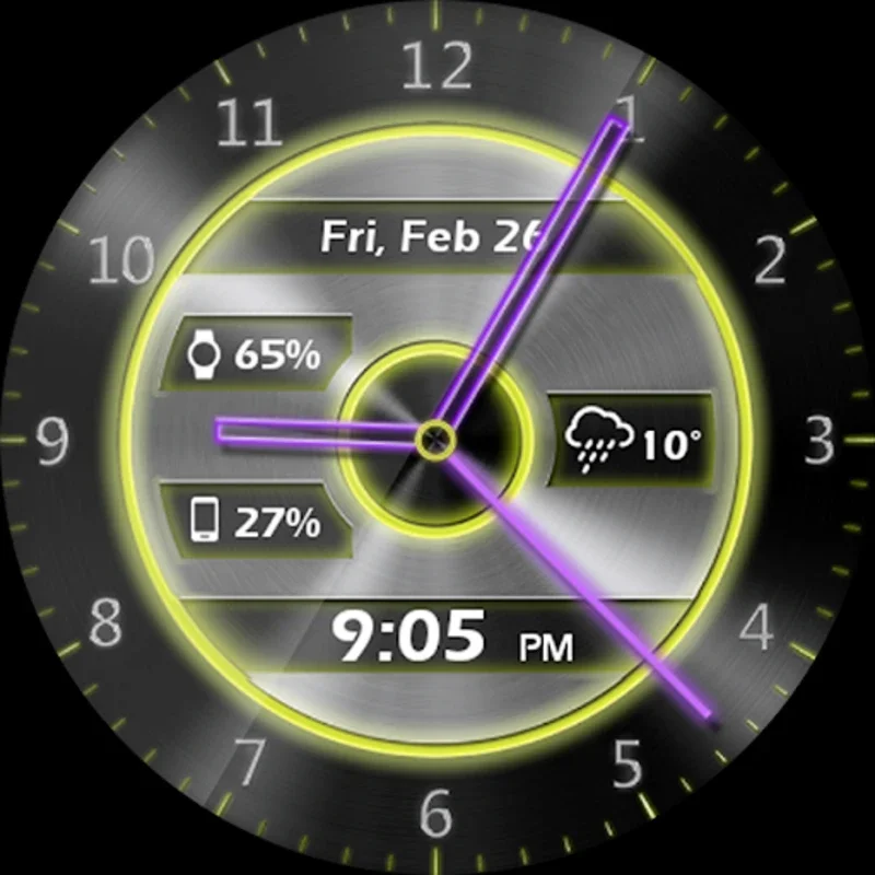 Metal Glow HD Watch Face for Android: Customizable & Feature-Rich