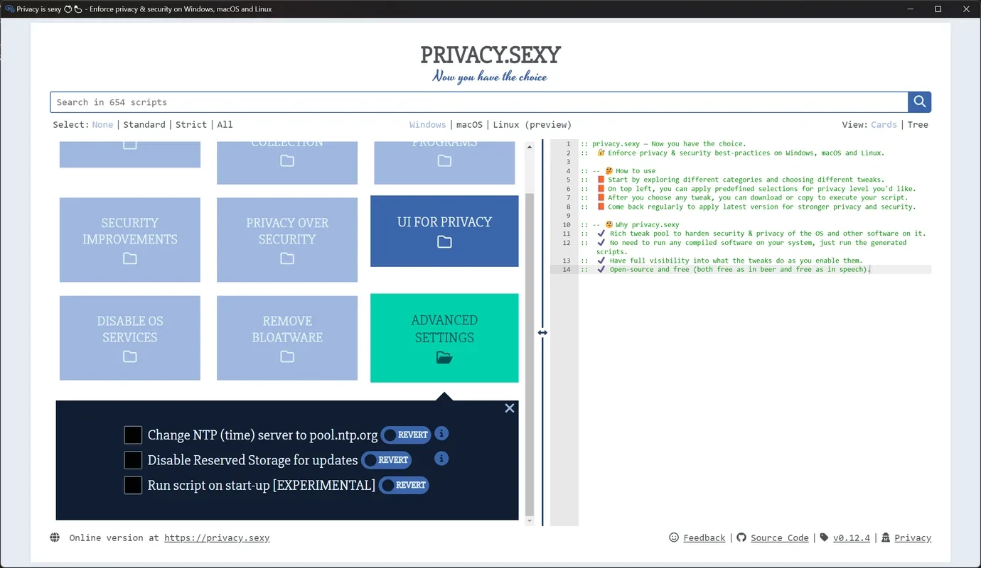 privacy.sexy for Windows - Enhance Your Privacy