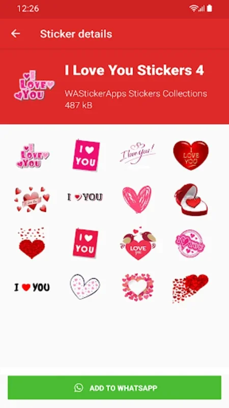 I love You Stickers WASticker for Android - Express Love on WhatsApp