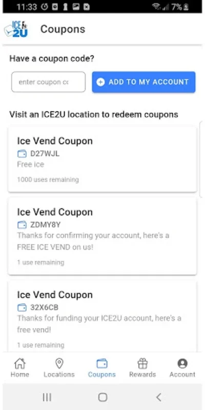 ICE2U for Android - Hassle - Free Ice and Water Purchase with Rewards