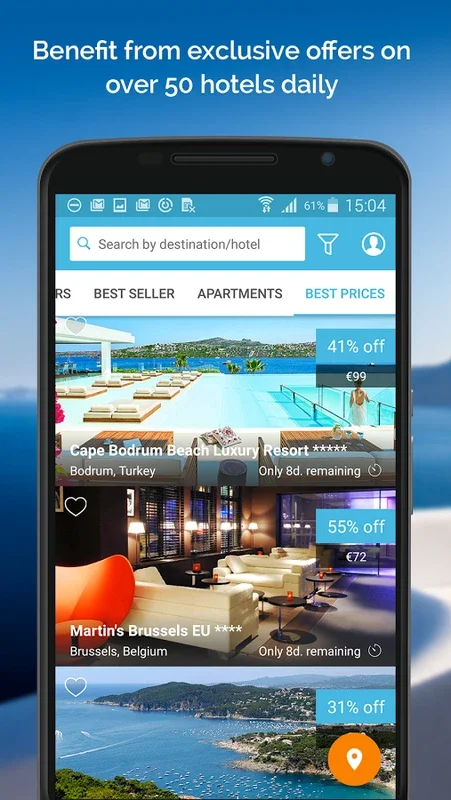 VeryChic for Android - Luxury Hotels at Discounted Rates