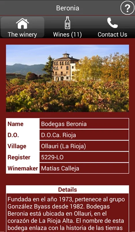 Wineries of Spain for Android - Explore Spanish Vineyards