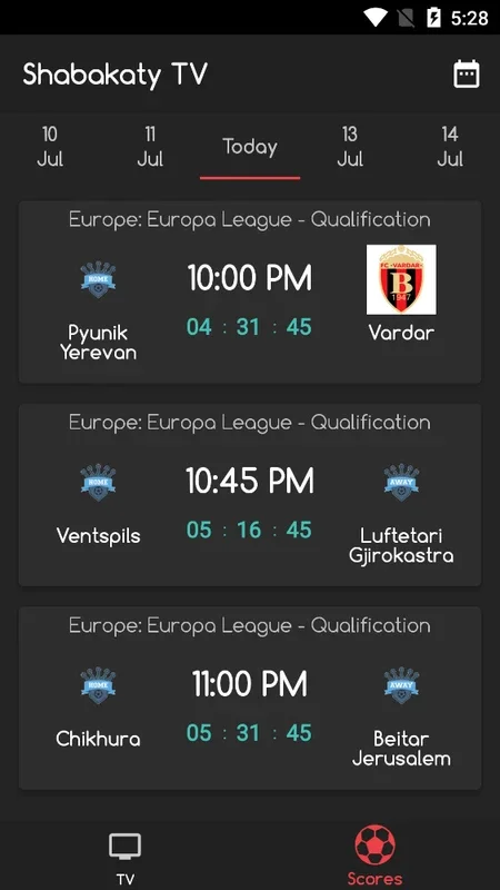 Shabakaty TV: Your Live Football Score & Stats App for Android