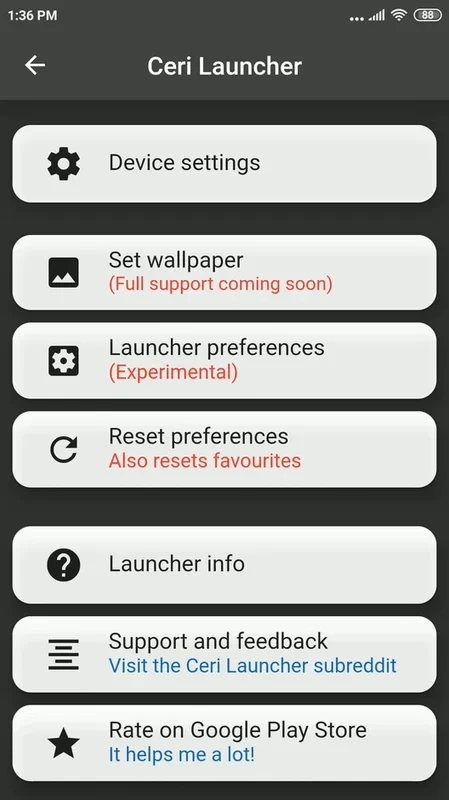 Ceri Launcher for Android: Aesthetic and Functional