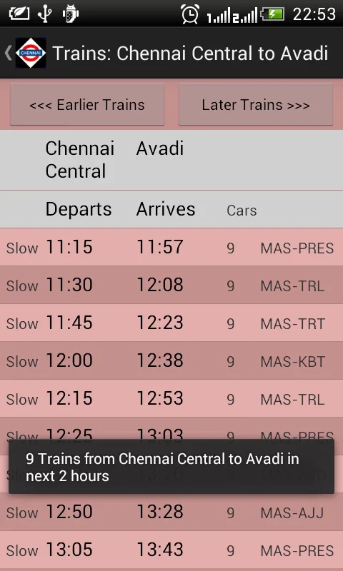 Chennai Local Trains for Android - Real-Time Schedules