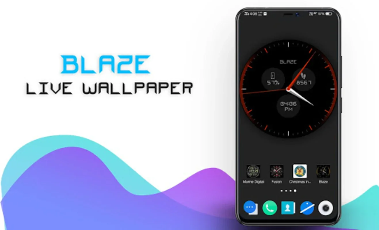 Blaze Clock Live Wallpaper for Android - Stylish & Functional