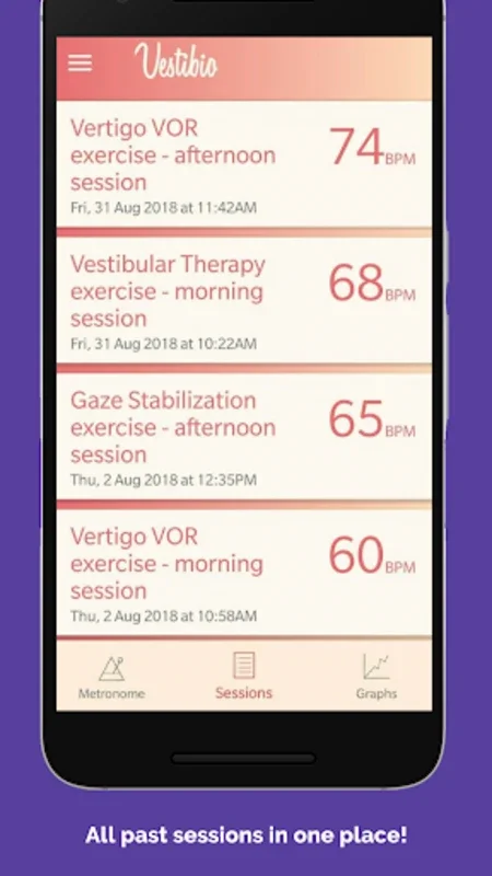 Vestibio - Metronome App for Vertigo Exercises on Android