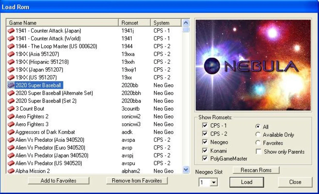 Nebula for Windows - Play Neo Geo Games on Your Computer