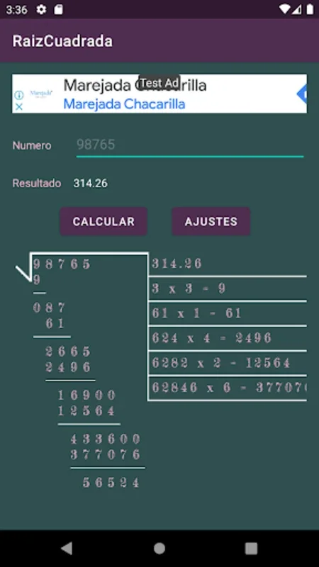 Calcular raiz cuadrada for Android - No Downloading Needed