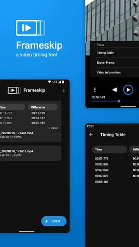 Frameskip for Android: Precise Video Analysis Tool