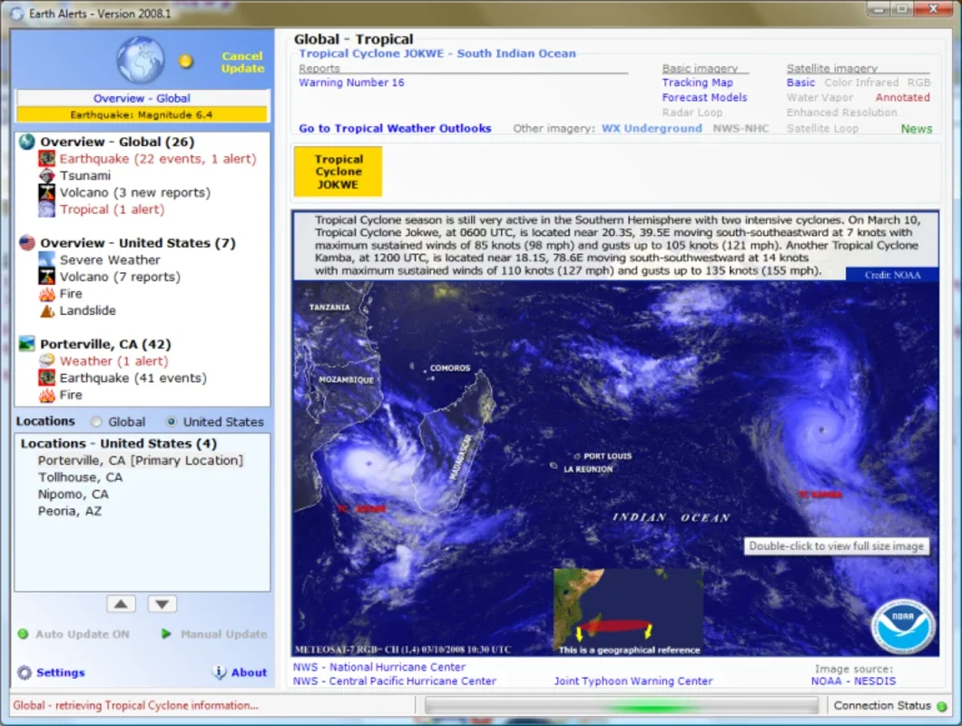 Earth Alerts for Windows - Real - Time Natural Event Info