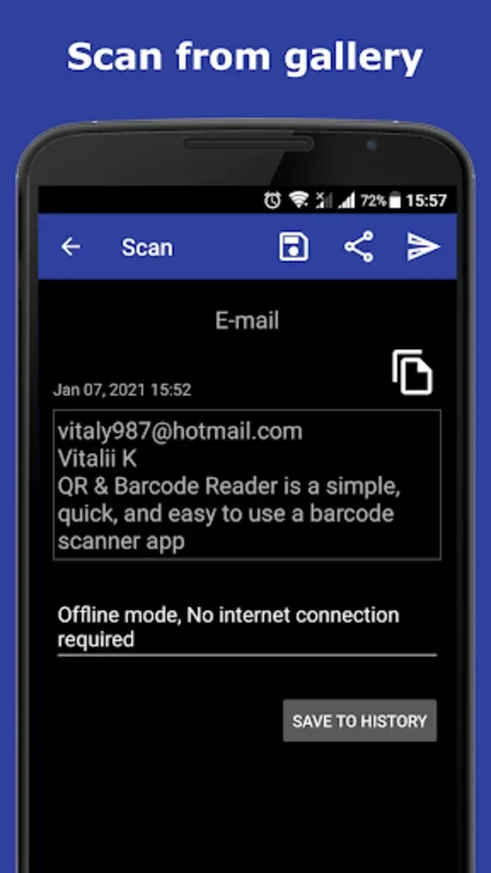 QR code & Barcode Reader for Android - Offline Scanning App