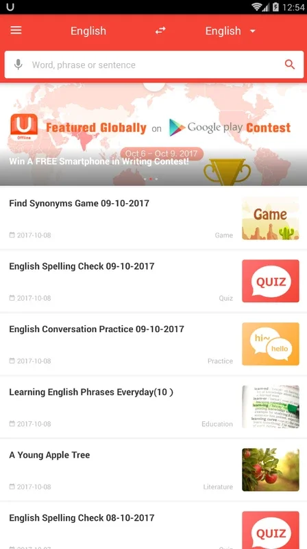 U-Dictionary: Offline Multilingual Translator & Language Learning App for Android