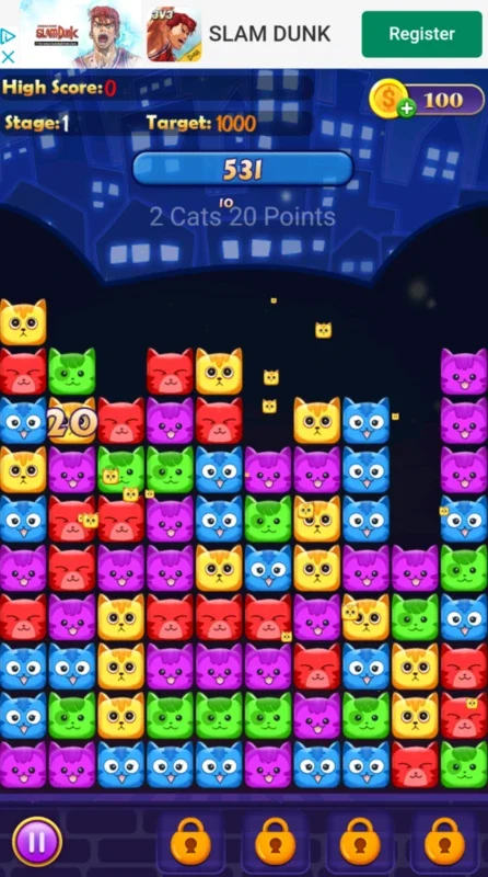 PopCat for Android: A Fun Cat - themed Match - 3 Game