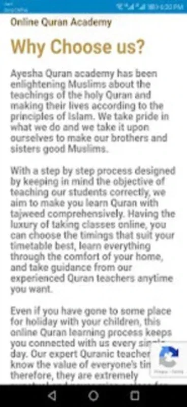 Ayesha Quran Academy for Android - Enhance Your Spiritual Growth