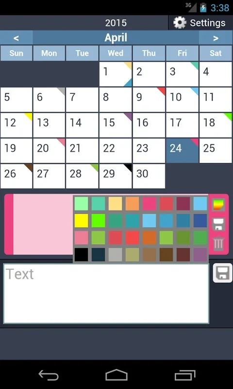 Calendar with colors for Android - Intuitive Scheduling