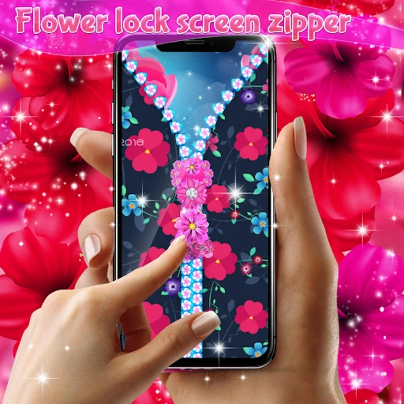 Flower lock screen zipper for Android - Enhance Device Aesthetics