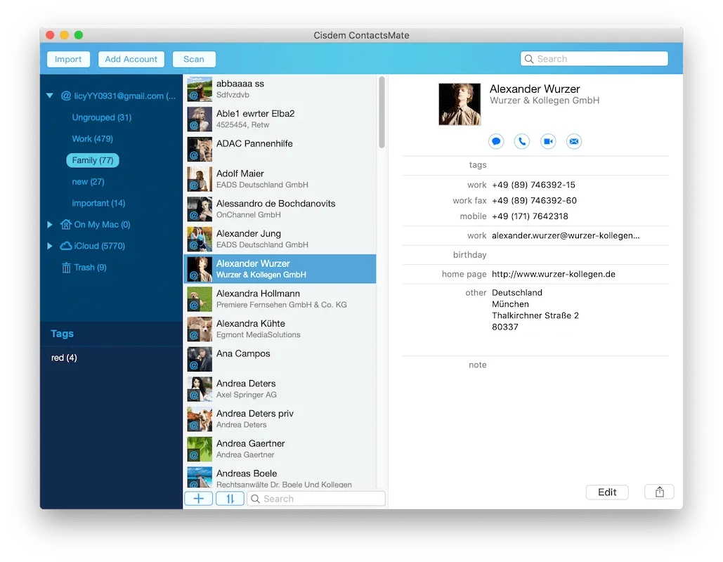 Cisdem ContactsMate for Mac - Manage Contacts Easily