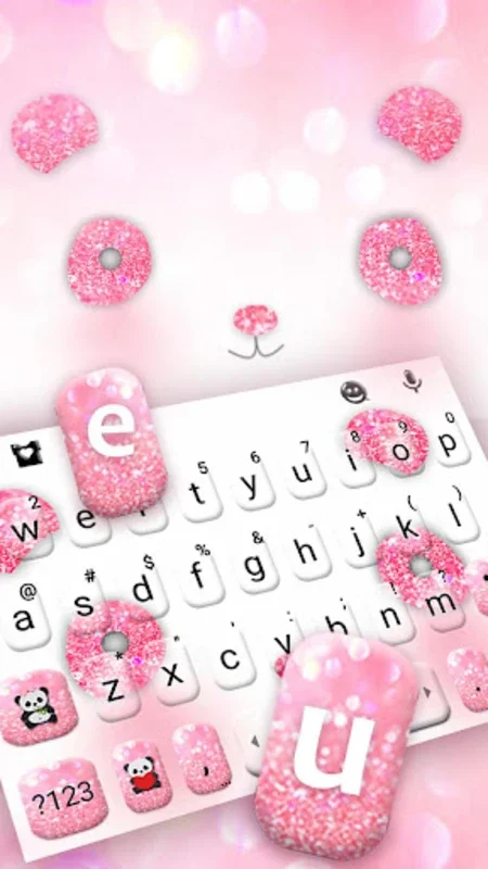 Glitter Pink Panda Keyboard Th for Android - Enhance Typing