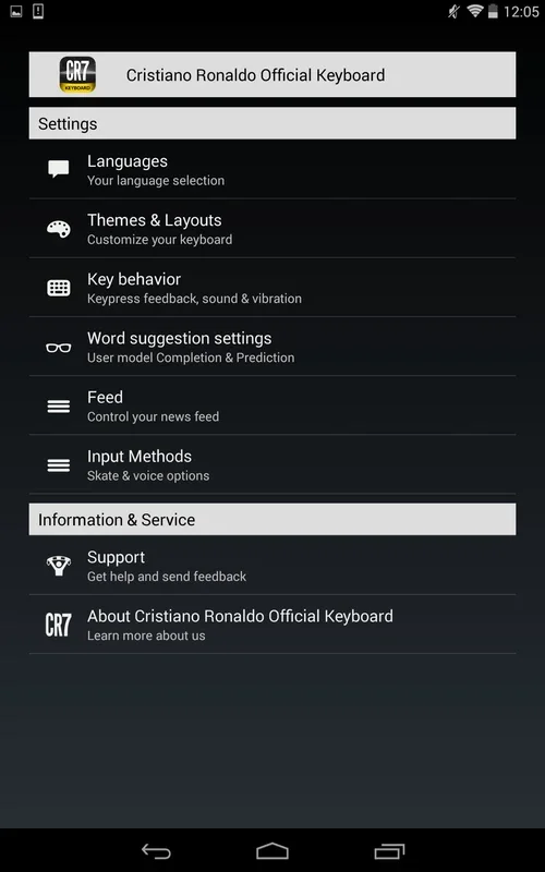 Cristiano Ronaldo Official Keyboard for Android - Fan - Centric Design