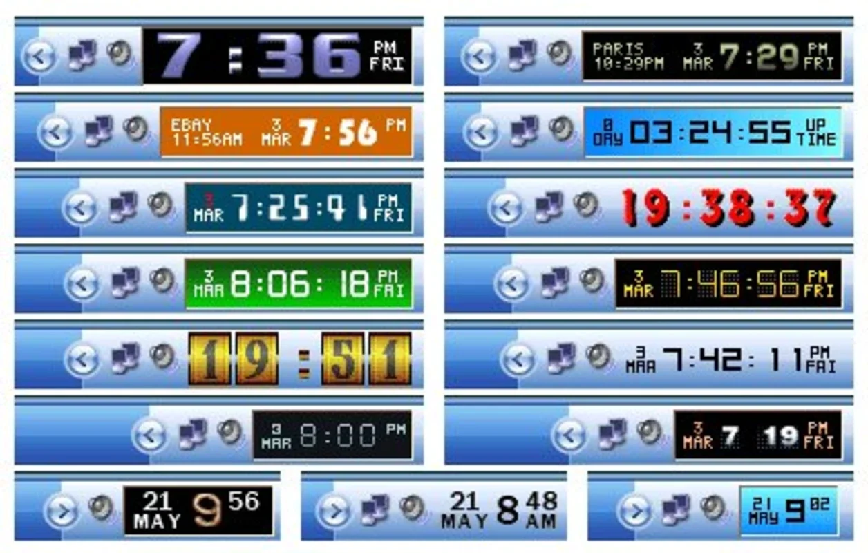 Clock Tray Skins: 120+ Customizable Windows Clock Skins