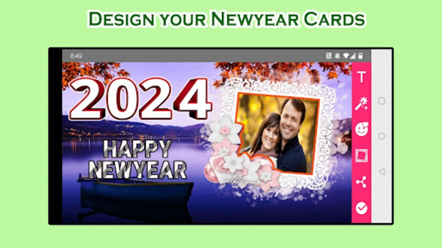 Happy New Year Card Maker for Android - Create Unique Cards