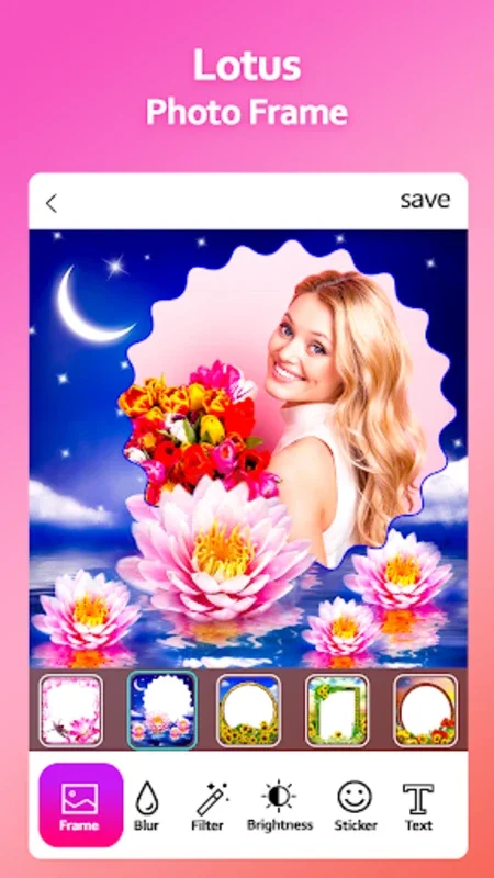 Lotus Photo Frame for Android - Enhance Photos with Floral Elegance