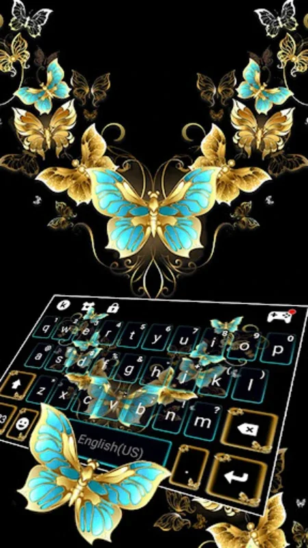 Vintage Golden Butterfly Keybo for Android: Elegant Typing