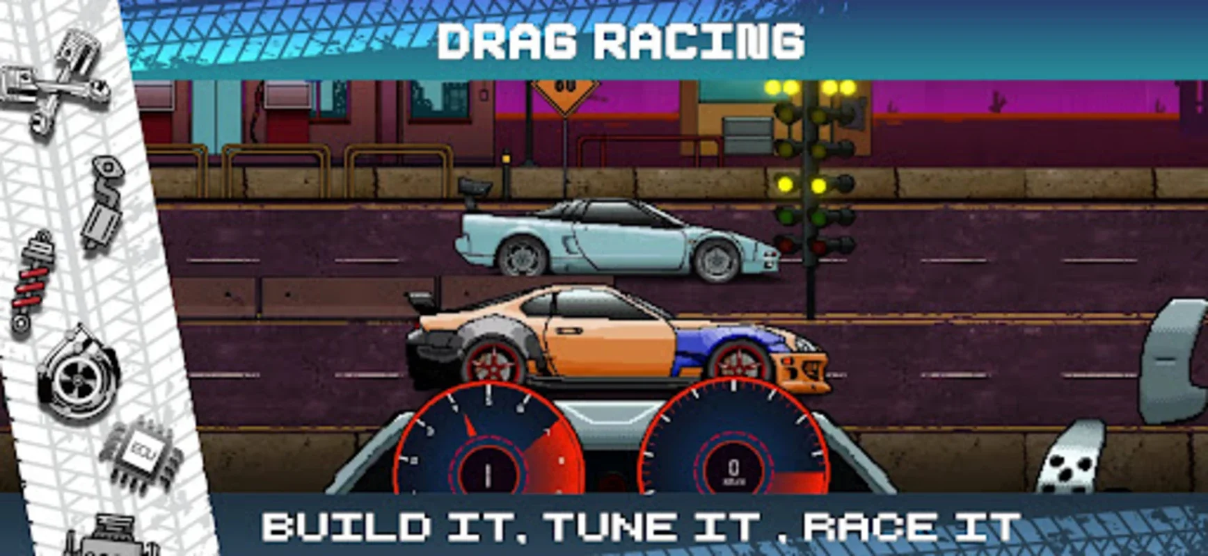 Pixel X Racer for Android - Immerse in Retro Drag Racing