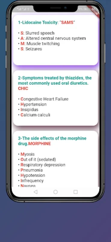 Nursing Mnemonics Cards for Android - Ace Nursing Exams