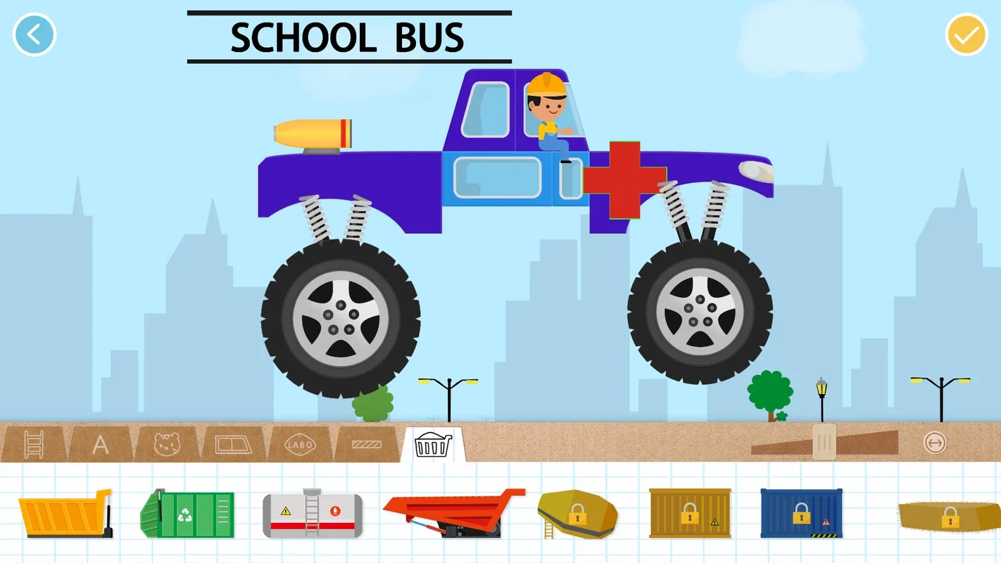 Brick Car 2 Game for Kids - Build TruckTank & Bus for Android: Fun Vehicle Building and Racing