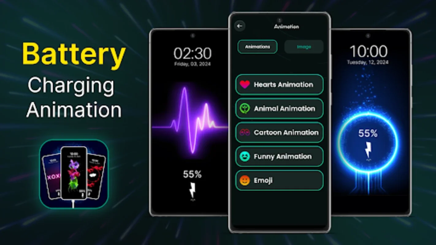 Battery charging animation, 3D for Android - No Downloading Required