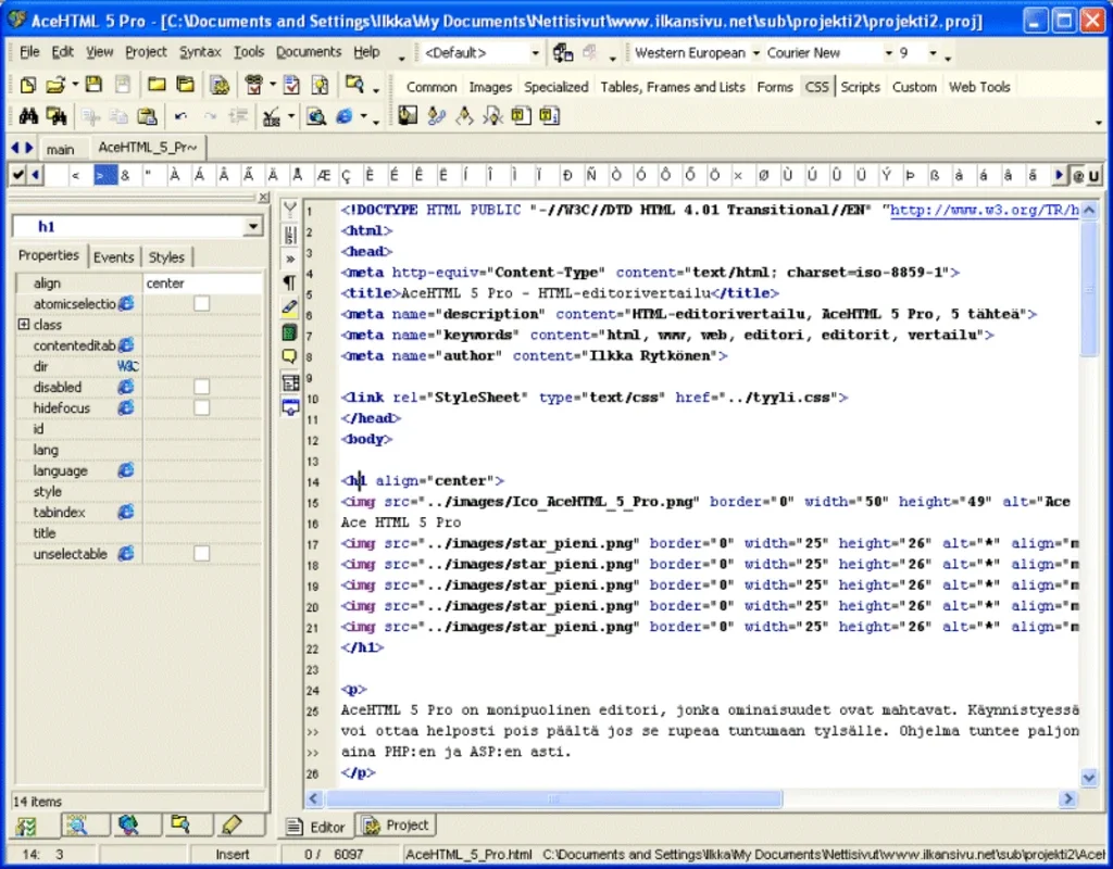 AceHTML for Windows - A Powerful HTML Editor