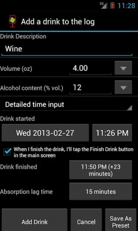 AlcoDroid for Android - Track and Manage Alcohol Intake