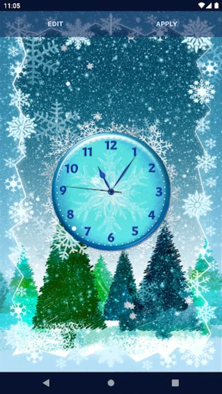 Winter Analog Clock for Android: Interactive Winter Wallpapers