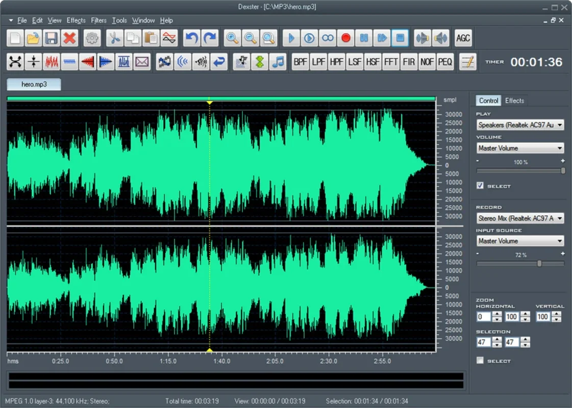 Dexster Audio Editor for Windows - Ideal for Audio Editing