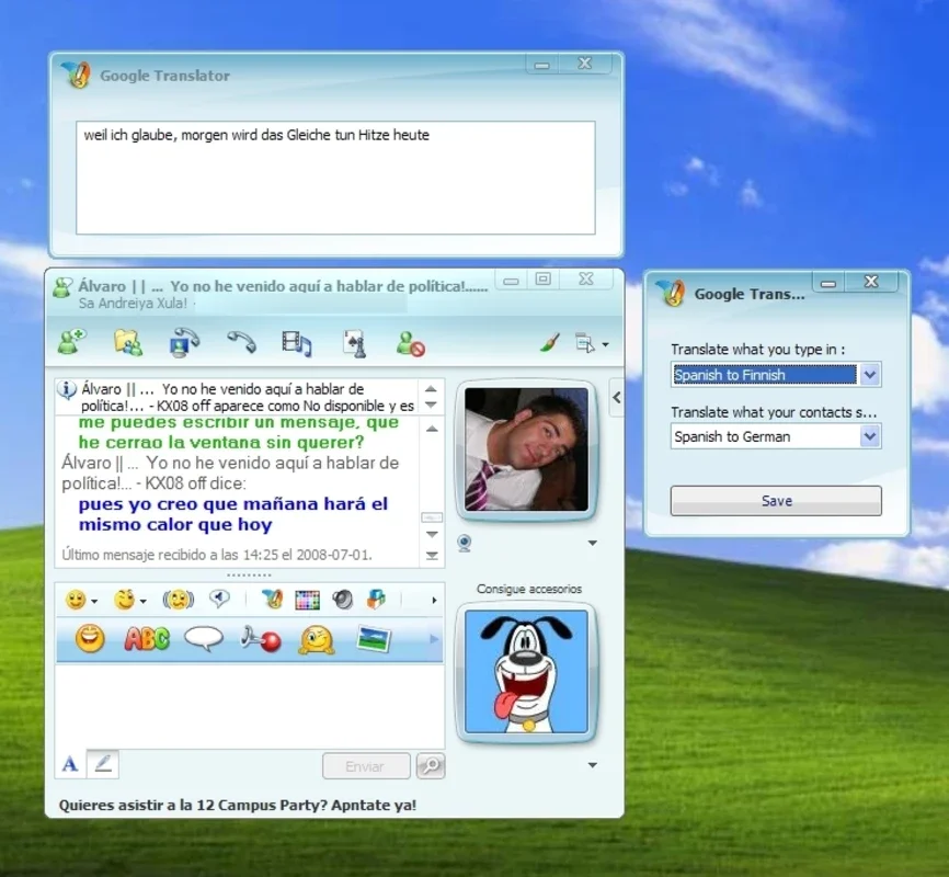 Google Translator MSN for Windows: Seamless MSN Conversation Translation