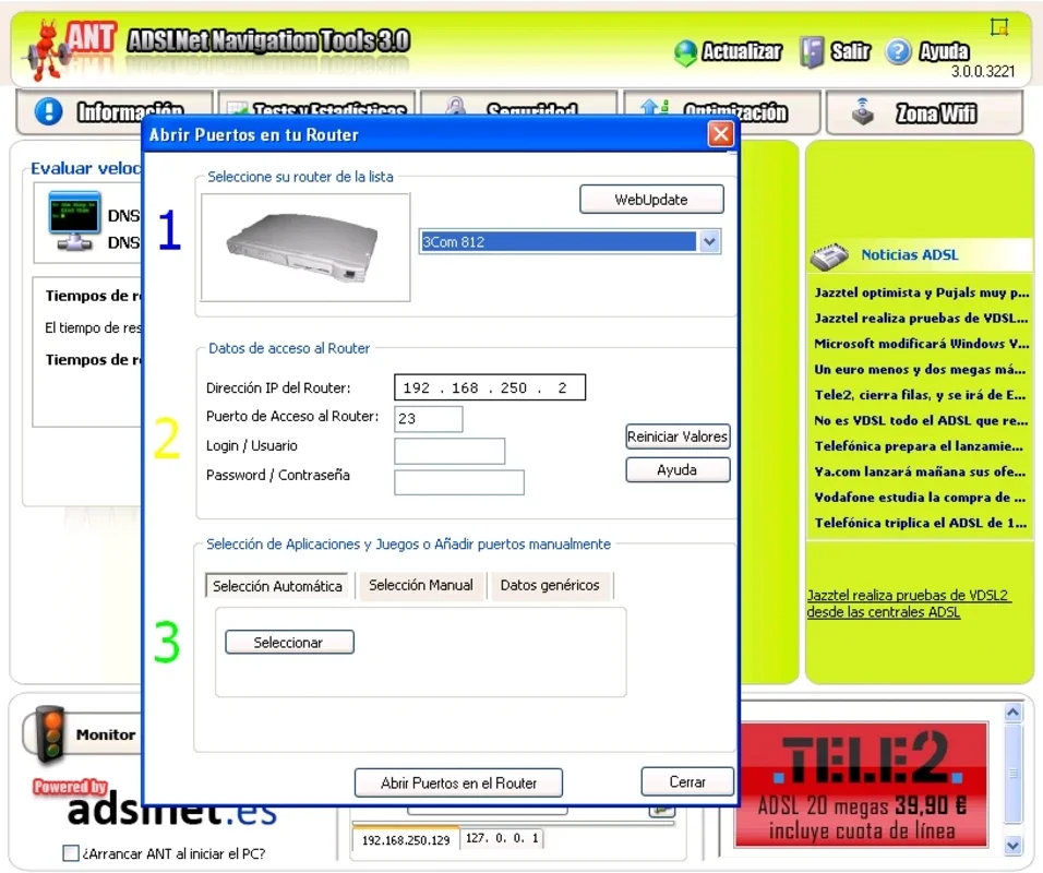 ADSLNet Navigation Tools for Windows - Essential Tools for ADSL Connection