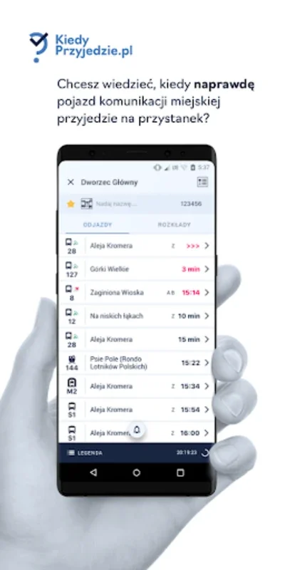 KiedyPrzyjedzie for Android - Real-Time Transport Tracking