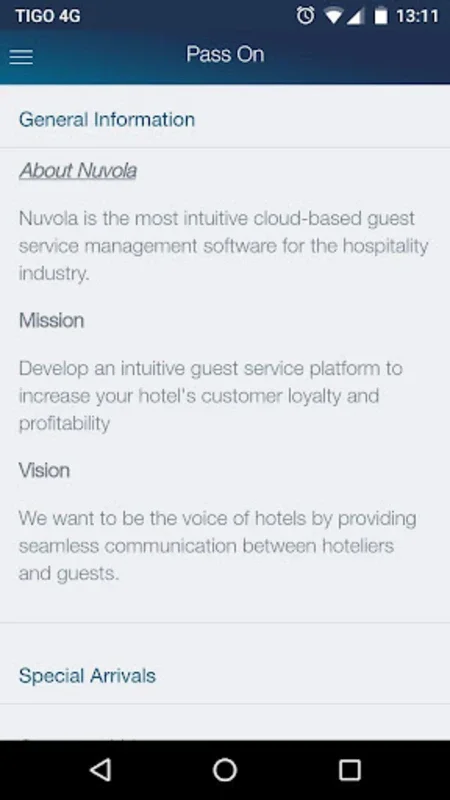 Nuvola for Android: Streamlining Hotel Operations