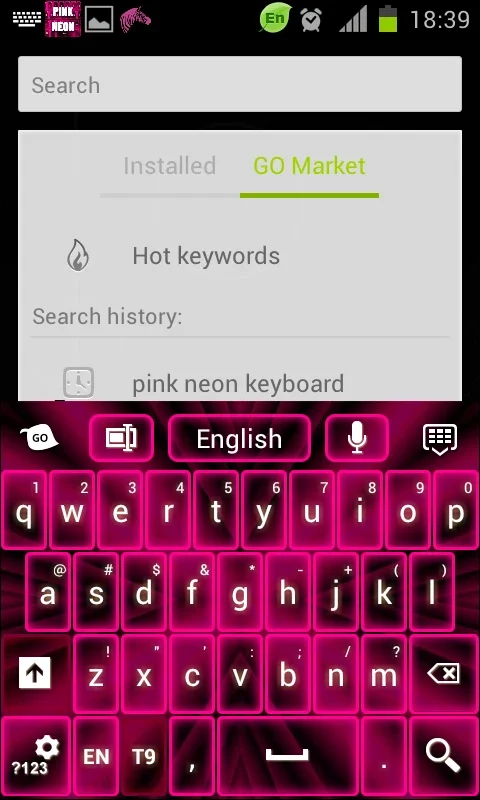 Pink Neon Keyboard GO for Android - Unlock Artistic Typing