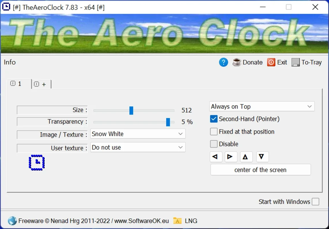 TheAeroClock for Windows - A Sundial on Your Desktop